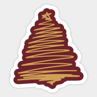 Gold Christmas Tree Sticker